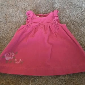 Small Wonders dress pink needlepoint floral 3-6 mo